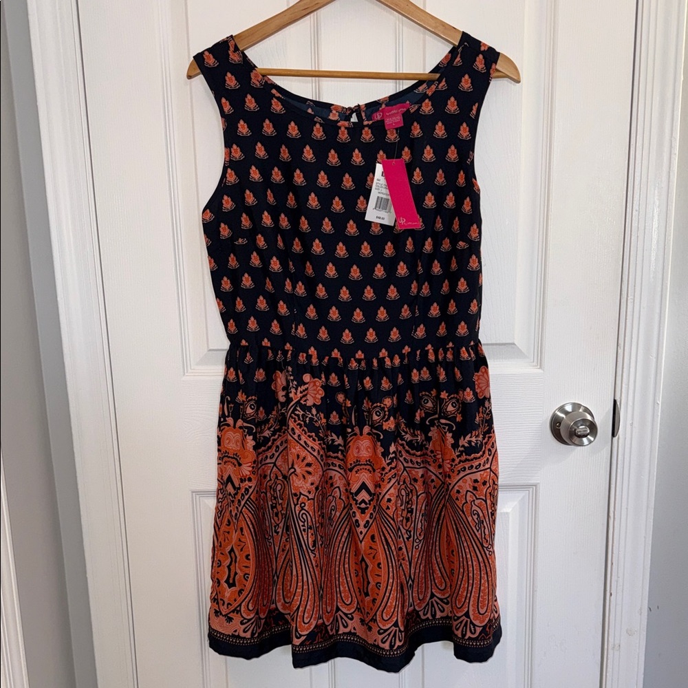 UP by Ultra Pink; Navy and Orange Dress
